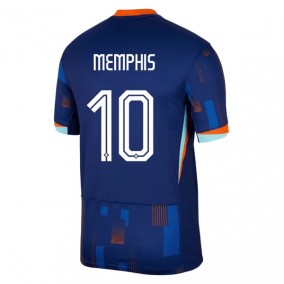 Nederlandene Memphis 10 EM Udebanetrøje 2024